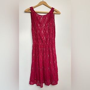 Aqua Pink Lace Dress